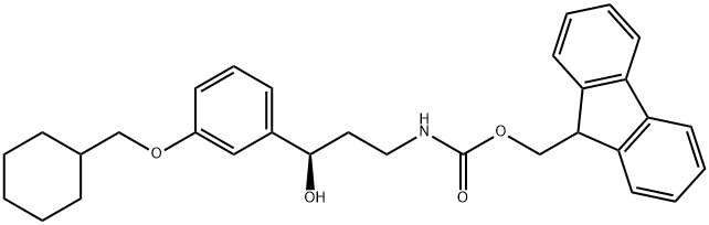 (R)-(9H-fluoren-9-yl)methyl (3-(3-(cyclohexylmethoxy)phenyl)-3-hydroxypropyl)carbamate Structure
