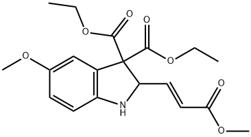 diethyl (E)-5-methoxy-2-(3-methoxy-3-oxoprop-1-en-1-yl)indoline-3,3-dicarboxylate Structure