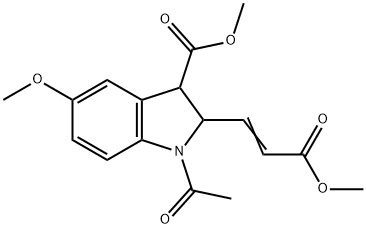 methyl (E)-1-acetyl-5-methoxy-2-(3-methoxy-3-oxoprop-1-en-1-yl)indoline-3-carboxylate Structure