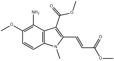 methyl (E)-4-amino-5-methoxy-2-(3-methoxy-3-oxoprop-1-en-1-yl)-1-methyl-1H-indole-3-carboxylate Structure