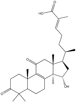 Lanosta-8,24-dien-26-oicacid, 15-hydroxy-3,11-dioxo-, (15a,24E)- 구조식 이미지