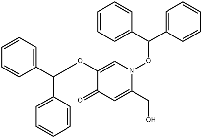 1,5-bis(benzhydryloxy)-2-(hydroxymethyl)pyridin-4(1H)-one Structure