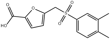 5-{[(3,4-dimethylphenyl)sulfonyl]methyl}furan-2-carboxylic acid Structure