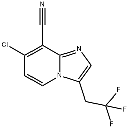 7-chloro-3-(2,2,2-trifluoroethyl)imidazo[1,2-a]pyridine-8-carbonitrile Structure