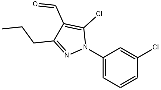 5-chloro-1-(3-chlorophenyl)-3-propyl-1H-pyrazole-4-carbaldehyde 구조식 이미지