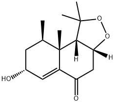 5H-Naphtho[2,1-c][1,2]dioxol-5-one,1,3a,4,7,8,9,9a,9b-octahydro-7-hydroxy-1,1,9,9a-tetramethyl-,(3aR,7R,9R,9aR,9bS)- Structure