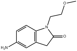 5-Amino-1-(2-methoxy-ethyl)-1,3-dihydro-indol-2-one 구조식 이미지