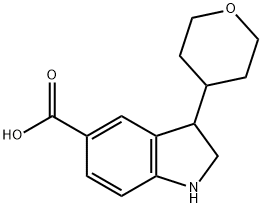 3-(Tetrahydro-2H-Pyran-4-Yl)Indoline-5-Carboxylic Acid 구조식 이미지