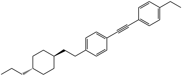 Benzene, 1-[(4-ethylphenyl)ethynyl]-4-[2-(trans-4-propylcyclohexyl)ethyl]- Structure