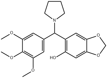 1,3-Benzodioxol-5-ol,6-[1-pyrrolidinyl(3,4,5-trimethoxyphenyl)methyl]- 구조식 이미지