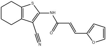 (E)-N-(3-cyano-4,5,6,7-tetrahydrobenzo[b]thiophen-2-yl)-3-(furan-2-yl)acrylamide 구조식 이미지