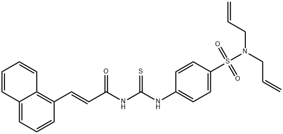 N-[({4-[(diallylamino)sulfonyl]phenyl}amino)carbonothioyl]-3-(1-naphthyl)acrylamide 구조식 이미지