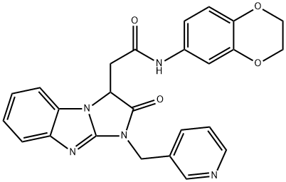 N-(2,3-dihydro-1,4-benzodioxin-6-yl)-2-[2-oxo-3-(pyridin-3-ylmethyl)-1H-imidazo[1,2-a]benzimidazol-1-yl]acetamide Structure