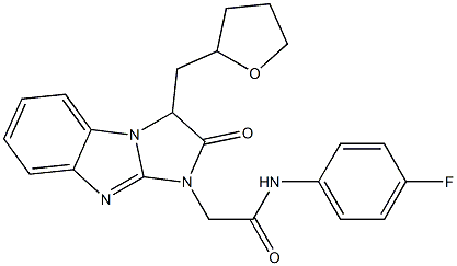 N-(4-fluorophenyl)-2-[2-oxo-3-(oxolan-2-ylmethyl)-1H-imidazo[1,2-a]benzimidazol-1-yl]acetamide Structure