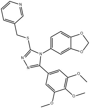 3-({[4-(1,3-benzodioxol-5-yl)-5-(3,4,5-trimethoxyphenyl)-4H-1,2,4-triazol-3-yl]sulfanyl}methyl)pyridine Structure