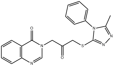 3-{3-[(5-methyl-4-phenyl-4H-1,2,4-triazol-3-yl)sulfanyl]-2-oxopropyl}-4(3H)-quinazolinone Structure