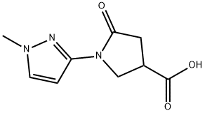 1-(1-Methyl-1H-pyrazol-3-yl)-5-oxopyrrolidine-3-carboxylic acid 구조식 이미지