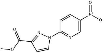 1-(5-Nitro-pyridin-2-yl)-1H-pyrazole-3-carboxylic acid methyl ester 구조식 이미지