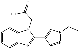 [2-(1-Ethyl-1H-pyrazol-4-yl)-1H-benzimidazol-1-yl]acetic acid 구조식 이미지
