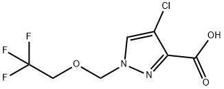 4-Chloro-1-[(2,2,2-trifluoroethoxy)methyl]-1H-pyrazole-3-carboxylic acid 구조식 이미지