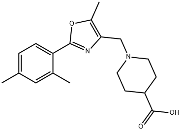 1-((2-(2,4-dimethylphenyl)-5-methyloxazol-4-yl)methyl)piperidine-4-carboxylic acid Structure