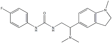 1-[2-(dimethylamino)-2-(1-methyl-2,3-dihydroindol-5-yl)ethyl]-3-(4-fluorophenyl)urea Structure