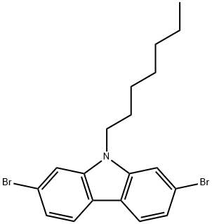 2,7-Dibromo-9-heptylcarbazole Structure