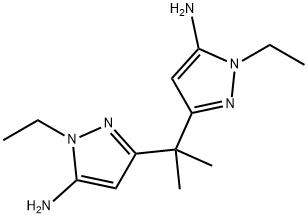 3,3-propane-2,2-diylbis(1-ethyl-1H-pyrazol-5-amine) 구조식 이미지