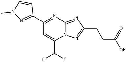 3-[7-(Difluoromethyl)-5-(1-methylpyrazol-3-yl)-[1,2,4]triazolo[1,5-a]pyrimidin-2-yl]propanoic acid Structure