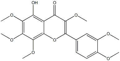 4H-1-Benzopyran-4-one,2-(3,4-dimethoxyphenyl)-5-hydroxy-3,6,7,8-tetramethoxy- 구조식 이미지