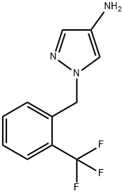 1-{[2-(trifluoromethyl)phenyl]methyl}-1H-pyrazol-4-amine 구조식 이미지