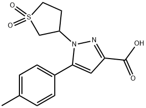 1-(1,1-Dioxo-tetrahydro-1l6-thiophen-3-yl)-5-p-tolyl-1H-pyrazole-3-carboxylic acid Structure