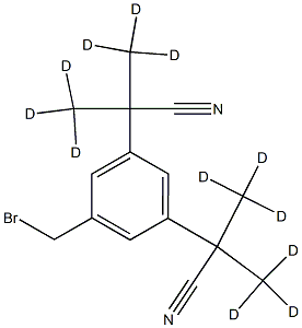 2-[3-(bromomethyl)-5-(2-cyano-1,1,1,3,3,3-hexadeuteriopropan-2-yl)phenyl]-3,3,3-trideuterio-2-(trideuteriomethyl)propanenitrile Structure