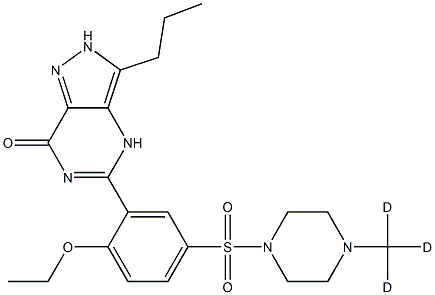 5-[2-ethoxy-5-[4-(trideuteriomethyl)piperazin-1-yl]sulfonylphenyl]-3-propyl-2,4-dihydropyrazolo[4,3-d]pyrimidin-7-one 구조식 이미지