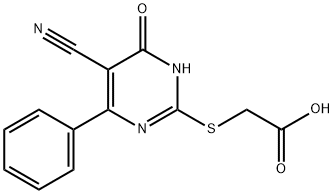 2-[(5-cyano-6-oxo-4-phenyl-1,6-dihydropyrimidin-2-yl)sulfanyl]acetic acid Structure