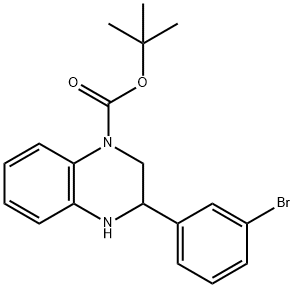 tert-butyl 3-(3-bromophenyl)-1,2,3,4-tetrahydroquinoxaline-1-carboxylate 구조식 이미지