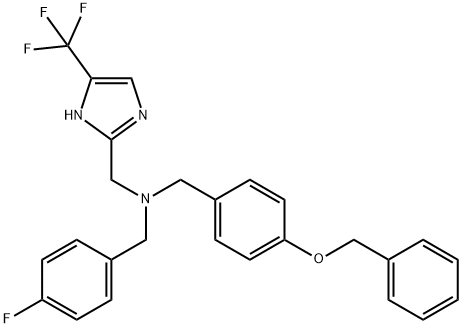 {[4-(benzyloxy)phenyl]methyl}[(4-fluorophenyl)methyl]{[4-(trifluoromethyl)-1H-imidazol-2-yl]methyl}amine Structure