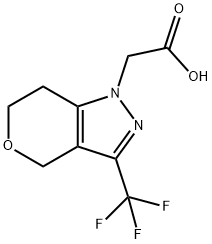 2-(3-(trifluoromethyl)-6,7-dihydropyrano[4,3-c]pyrazol-1(4H)-yl)acetic acid Structure