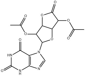 2-(2,6-dioxo-1,2,3,6-tetrahydro-7H-purin-7-yl)-5-oxohexahydrofuro[3,2-b]furan-3,6-diyl diacetate 구조식 이미지