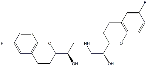 (1R)-1-[(2S)-6-fluoro-3,4-dihydro-2H-chromen-2-yl]-2-[[(2S)-2-[(2R)-6-fluoro-3,4-dihydro-2H-chromen-2-yl]-2-hydroxyethyl]amino]ethanol 구조식 이미지