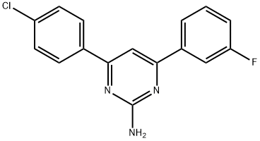 4-(4-chlorophenyl)-6-(3-fluorophenyl)pyrimidin-2-amine 구조식 이미지