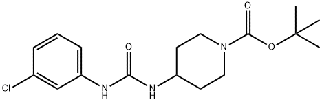 tert-Butyl 4-[3-(3-chlorophenyl)ureido]piperidine-1-carboxylate 구조식 이미지