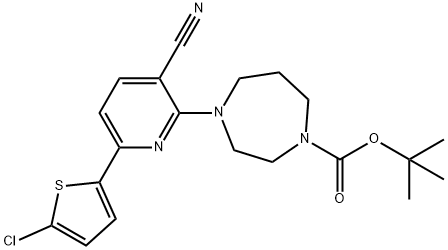 tert-butyl 4-[6-(5-chlorothiophen-2-yl)-3-cyanopyridin-2-yl]-1,4-diazepane-1-carboxylate 구조식 이미지