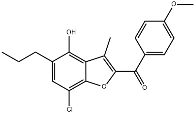 (7-chloro-4-hydroxy-3-methyl-5-propylbenzofuran-2-yl)(4-methoxyphenyl)methanone Structure