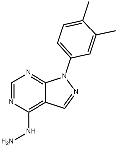 [1-(3,4-Dimethyl-phenyl)-1H-pyrazolo[3,4-d]pyrimidin-4-yl]-hydrazine 구조식 이미지