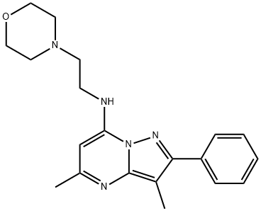 3,5-dimethyl-N-(2-morpholin-4-ylethyl)-2-phenylpyrazolo[1,5-a]pyrimidin-7-amine Structure