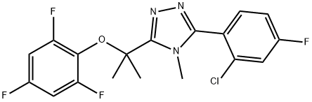 4H-1,2,4-Triazole, 3-(2-chloro-4-fluorophenyl)-4-methyl-5-[1-methyl-1-(2,4,6-trifluorophenoxy)ethyl]- 구조식 이미지