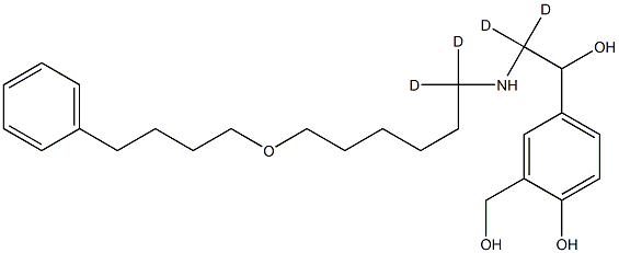4-[2,2-dideuterio-2-[[1,1-dideuterio-6-(4-phenylbutoxy)hexyl]amino]-1-hydroxyethyl]-2-(hydroxymethyl)phenol Structure