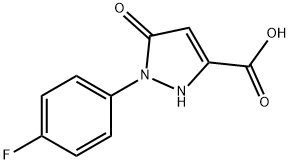 1-(4-fluorophenyl)-5-oxo-2,5-dihydro-1H-pyrazole-3-carboxylic acid 구조식 이미지