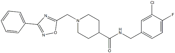 N-[(3-chloro-4-fluorophenyl)methyl]-1-[(3-phenyl-1,2,4-oxadiazol-5-yl)methyl]piperidine-4-carboxamide Structure